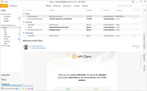 eM Client- Hỗ trợ quản lý email chuyên nghiệp