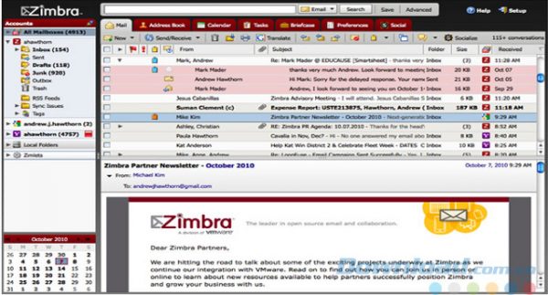 Zimbra Desktop- Phần mềm quản lý email tiện lợi cho dân văn phòng
